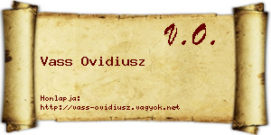 Vass Ovidiusz névjegykártya