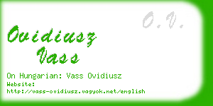 ovidiusz vass business card